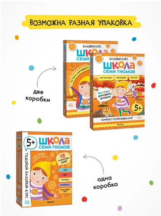Школа Семи Гномов. Годовой базовый курс. Комплект 5+ Printed books Мозаика-Синтез