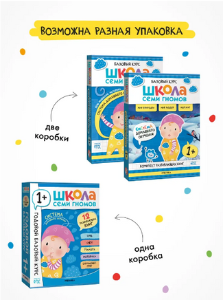 Школа Семи Гномов. Годовой базовый курс. Комплект 1+ Printed books Мозаика-Синтез