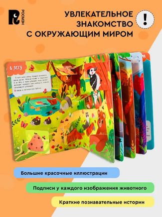 Книги с окошками. Животные Printed books Росмэн
