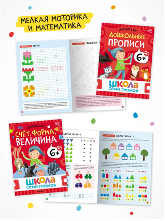 Школа Семи Гномов. Годовой базовый курс. Комплект 6+ Printed books Мозаика-Синтез