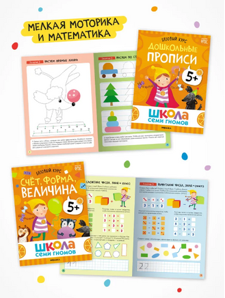 Школа Семи Гномов. Годовой базовый курс. Комплект 5+ Printed books Мозаика-Синтез