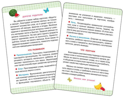 Первые слова. Фрукты и овощи. Обучающие карточки Printed books Росмэн