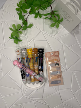 Ручка «10 цветов» случайного цвета + стикеры для заметок Bookvoed US