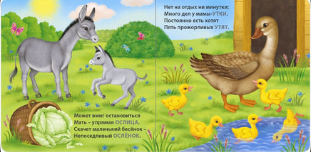 Загадки - рифмы. Мамы и малыши. Домашние животные. Книжки - картонки Printed books Робинс