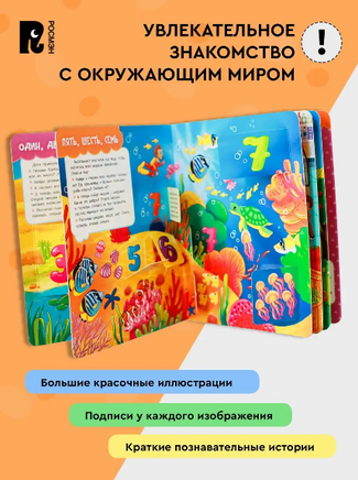 Книги с окошками. Цифры, цвета и формы Printed books Росмэн