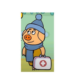 Игрушка мягкая "Оранжевая корова" поросенок Коля в зимней одежде,17см,муз.чип. Printed books Умка