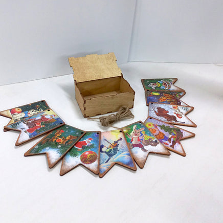 Зарубин В. С новым годом! Флажки деревянные на елку. 10 штук в коробке Printed books Речь